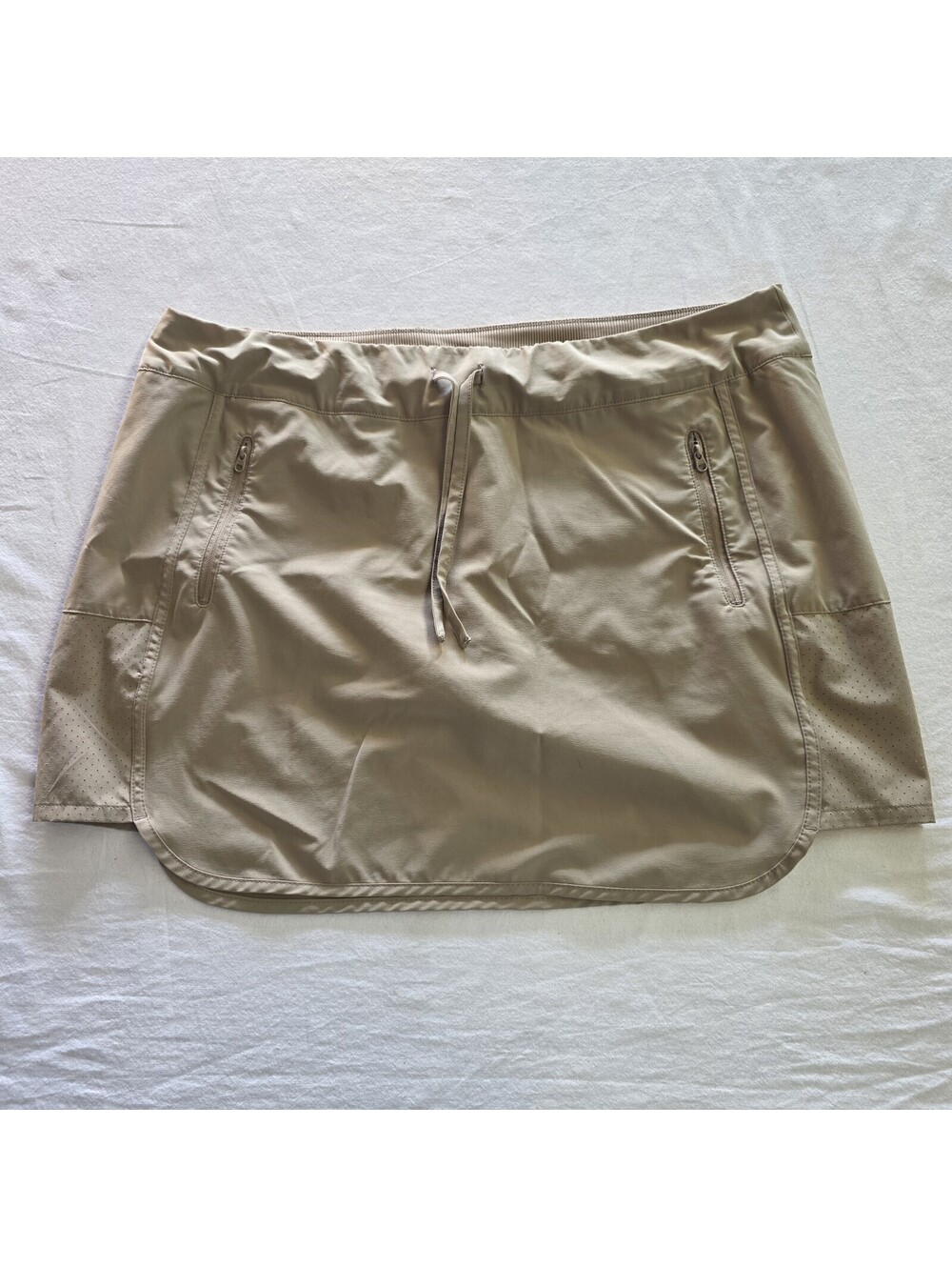 Magellan Fish Gear Skort XXL Khaki Elastic Waist Fishing Hiking Drawstring